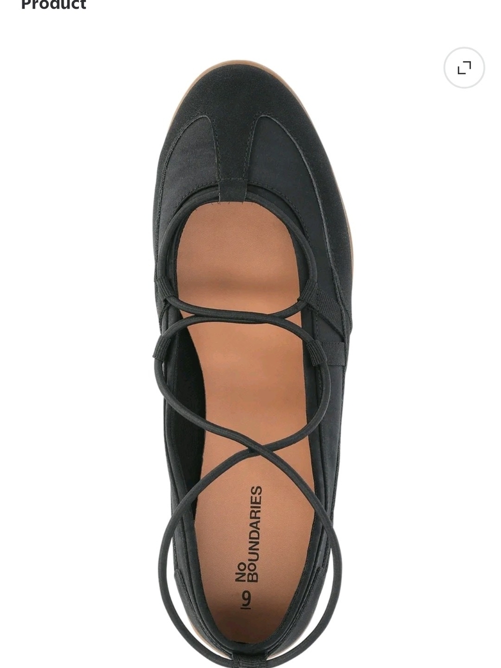 No Boundaries Black Crisscross Lace Ballet Flat